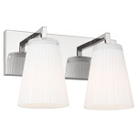 Upson Bathroom Vanity Light - Chrome / Clear / White Painted