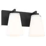 Upson Bathroom Vanity Light - Midnight Black / Clear / White Painted