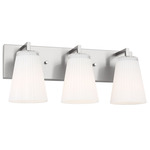Upson Bathroom Vanity Light - Brushed Nickel / Clear / White Painted