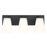 Upson Bathroom Vanity Light - Midnight Black / Clear / White Painted