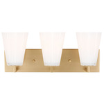 Upson Bathroom Vanity Light - Satin Brass / Clear / White Painted
