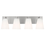 Upson Bathroom Vanity Light - Brushed Nickel / Clear / White Painted