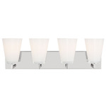 Upson Bathroom Vanity Light - Chrome / Clear / White Painted