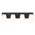 Upson Bathroom Vanity Light - Midnight Black / Clear / White Painted