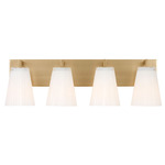 Upson Bathroom Vanity Light - Satin Brass / Clear / White Painted