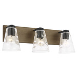 Dunton Bathroom Vanity Light - Midnight Black / Clear Water