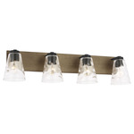 Dunton Bathroom Vanity Light - Midnight Black / Clear Water