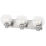 Rito Bathroom Vanity Light - Brushed Nickel / Clear