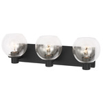 Rito Bathroom Vanity Light - Midnight Black / Clear