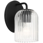 Eisele Wall Sconce - Midnight Black / Clear Ribbed