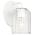 Eisele Wall Sconce - Matte White / Clear Ribbed