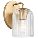 Eisele Wall Sconce - Satin Brass / Clear Ribbed