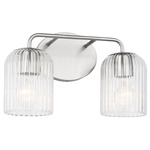 Eisele Bathroom Vanity Light - Brushed Nickel / Clear Ribbed