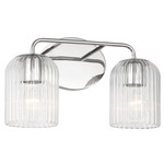 Eisele Bathroom Vanity Light - Chrome / Clear Ribbed