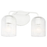 Eisele Bathroom Vanity Light - Matte White / Clear Ribbed