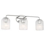 Eisele Bathroom Vanity Light - Chrome / Clear Ribbed