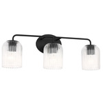 Eisele Bathroom Vanity Light - Midnight Black / Clear Ribbed