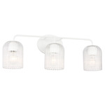 Eisele Bathroom Vanity Light - Matte White / Clear Ribbed