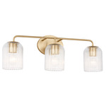 Eisele Bathroom Vanity Light - Satin Brass / Clear Ribbed