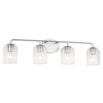Eisele Bathroom Vanity Light - Brushed Nickel / Clear Ribbed