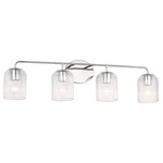 Eisele Bathroom Vanity Light - Chrome / Clear Ribbed