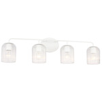 Eisele Bathroom Vanity Light - Matte White / Clear Ribbed
