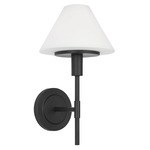 Mendota Wall Sconce - Midnight Black / Opal Etched
