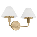 Mendota Bathroom Vanity Light - Satin Brass / Opal Etched