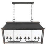 Abingdon Linear Pendant - Antique Black / Clear