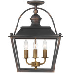 Christoff Semi Flush Ceiling Light - Antique Black Iron