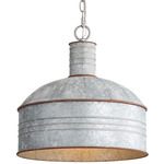 Tinsmith Pendant - Aged Galvanized Steel