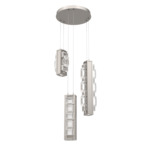 Tessera Round Multi Light Pendant - Beige Silver / Tessera Tetro Cast Glass