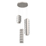 Tessera Round Multi Light Pendant - Beige Silver / Light Oak / Tessera Orb Cast Glass