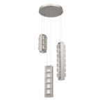 Tessera Round Multi Light Pendant - Beige Silver / Tessera Pave Cast Glass