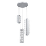 Tessera Round Multi Light Pendant - Classic Silver / Tessera Orb Cast Glass