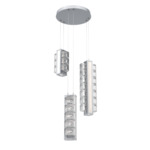 Tessera Round Multi Light Pendant - Classic Silver / Light Oak / Tessera Orb Cast Glass