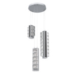 Tessera Round Multi Light Pendant - Classic Silver / Dark Oak / Tessera Orb Cast Glass