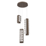 Tessera Round Multi Light Pendant - Flat Bronze / Tessera Orb Cast Glass