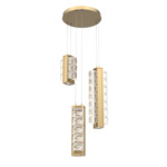 Tessera Round Multi Light Pendant - Gilded Brass / Tessera Orb Cast Glass