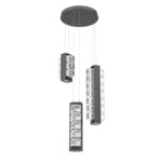 Tessera Round Multi Light Pendant - Graphite / Tessera Orb Cast Glass