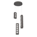 Tessera Round Multi Light Pendant - Graphite / Tessera Pave Cast Glass