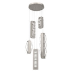 Tessera Round Multi Light Pendant - Beige Silver / Tessera Tetro Cast Glass