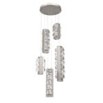 Tessera Round Multi Light Pendant - Beige Silver / Tessera Facet Cast Glass