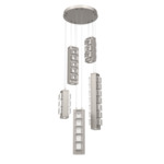Tessera Round Multi Light Pendant - Beige Silver / Tessera Pave Cast Glass
