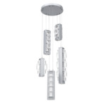 Tessera Round Multi Light Pendant - Classic Silver / Tessera Tetro Cast Glass