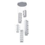Tessera Round Multi Light Pendant - Classic Silver / Tessera Orb Cast Glass