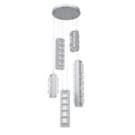 Tessera Round Multi Light Pendant - Classic Silver / Tessera Pave Cast Glass