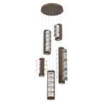 Tessera Round Multi Light Pendant - Flat Bronze / Tessera Orb Cast Glass