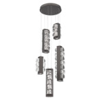 Tessera Round Multi Light Pendant - Graphite / Tessera Facet Cast Glass