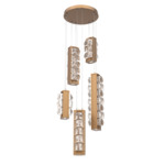 Tessera Round Multi Light Pendant - Novel Brass / Tessera Facet Cast Glass